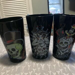 Don Ed Hardy Designs Black Drinking Glass Tumblers